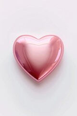 Aufkleber - A pink heart-shaped object placed on a clean white surface, ideal for Valentine's Day or romantic themed projects