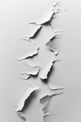 Poster - A piece of paper with a torn edge, featuring a rough and uneven border