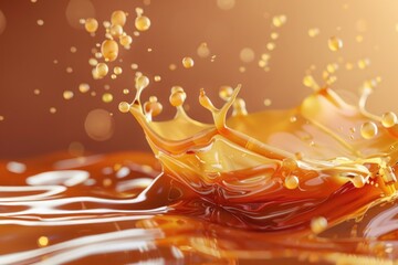 Poster - A close-up shot of a liquid splashing onto the ground, with a crown sitting atop