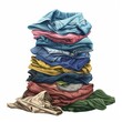 © artemstepanov - Dirty clothes pile flat icon. Doodle laundry day pile minimal symbol. Crumpled apparel garment heap