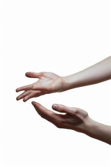 Poster - Two hands extending towards each other from different directions, symbolizing connection and unity