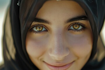 Poster - A person wearing a headscarf, focus on the face and clothing