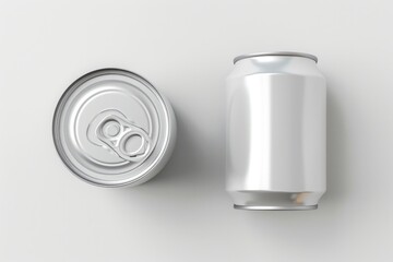 Poster - A pair of identical cans of soda sit side by side, one with the tab up and the other down