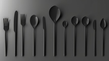 Poster - A collection of utensils arranged on a flat surface