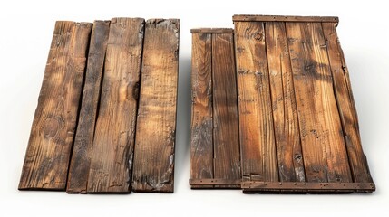 Aufkleber - Two wooden boards placed together, often used as decorative elements or for holding things