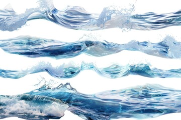 Poster - A collection of blue water waves