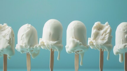 Aufkleber - Colorful ice cream popsicles with sweet and colorful icing, perfect for hot summer days or as a fun treat