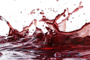 Poster - A drop of bright red liquid has fallen onto a clean white surface, creating a vibrant contrast