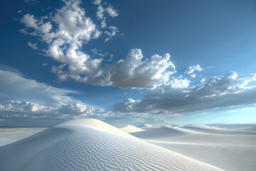 Poster - A massive white sand dune in the heart of a desert, suitable for adventure or travel images