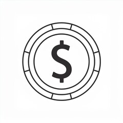 dollar sign icon round coin