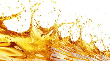 Poster - A splash of vibrant orange liquid on a white background