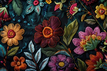 Poster - A close-up shot of a vibrant floral arrangement with various colors and patterns