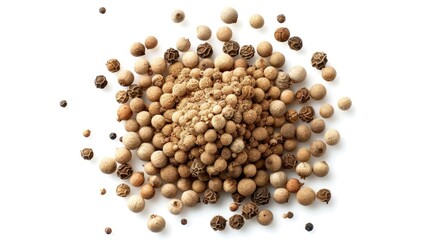Poster - A collection of various nuts and seeds arranged on a white surface
