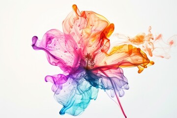 Poster - A flower emitting colorful smoke into the air