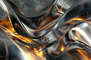 Poster - A close-up shot of a shiny metallic surface with no visible defects or markings