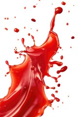 Aufkleber - A close-up of red liquid splashing onto a white surface, great for science or medical concepts