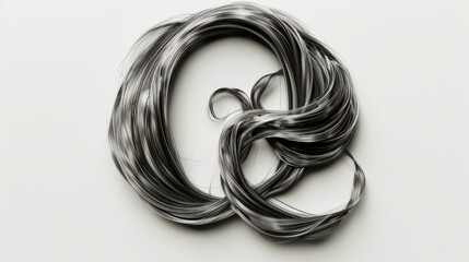 Poster - A pair of scissors resting on a pile of hair, potentially used for grooming or styling