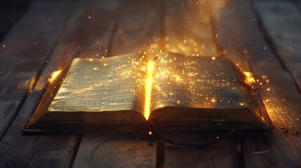 Poster - A magical moment where knowledge meets power, this image can be used for book illustrations or representing intellectual pursuits