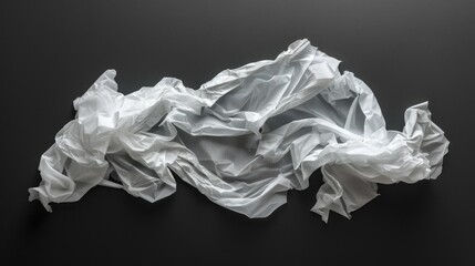 Poster - A pile of white plastic bags sits on a table, ready for use or disposal