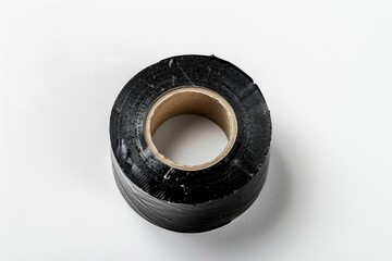 Poster - A single roll of black tape stuck to a white background