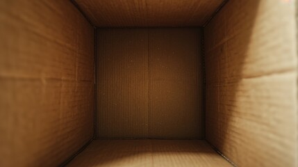 Poster - A cardboard box with its door open, ideal for various uses including storage or packaging