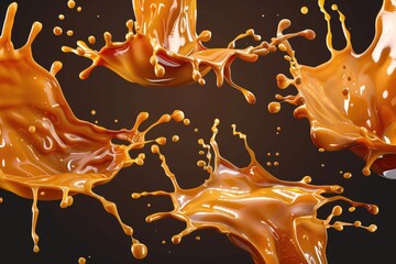 Poster - Close-up shot of liquid flowing out of a spoon, useful for food and drink related concepts
