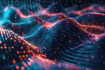 Poster - A digital representation of a wavy motion, suitable for use in technology and science contexts