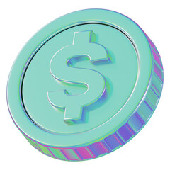 Poster - Fiat currency png metallic coin, transparent background