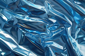 Poster - A close-up shot of shiny blue fabric, suitable for use in textiles or design contexts