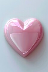 Poster - A pink heart shaped object placed on a white background, ideal for use in romantic or valentine's day themed contexts