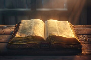Poster - A book sits on a wooden table, perfect for reading or study