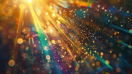 Aufkleber - A bright sunlight streaming through a camera lens, highlighting its details and textures