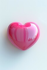 Poster - A pink heart shaped object sitting on a white surface, simple and elegant design