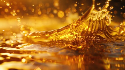 Poster - A close-up view of a wave crashing against the surface of the water