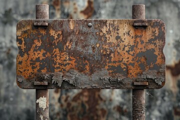 Poster - Old metal sign with rusty paint, perfect for nostalgic or distressed-themed projects
