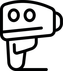 Fototapete - Simple black and white icon of a barcode scanner standing on a surface