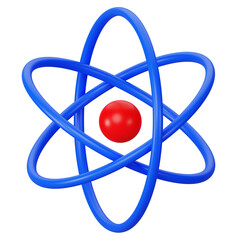 Poster - PNG 3D atom, element illustration, transparent background