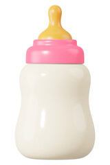 Sticker - Baby milk bottle png 3D, transparent background