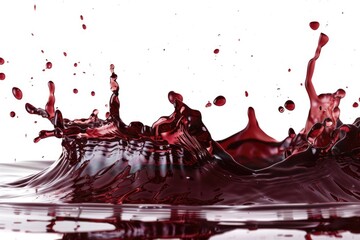 Wall Mural - A splash of red liquid on a white surface