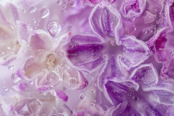 Poster - A close-up view of a colorful bunch of purple flowers