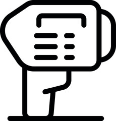 Poster - Line icon of a barcode scanner reading information from a barcode
