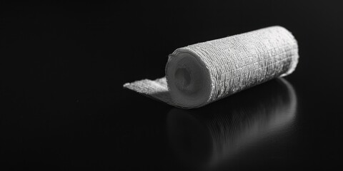 Poster - A single roll of toilet paper placed on a table, ready for use