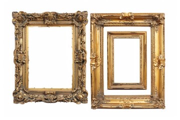 Poster - Two ornate gold frames sit adjacent to each other, awaiting their photographs
