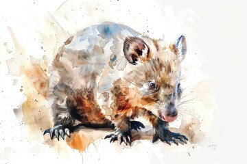 Poster - Watercolor illustration of a small rodent