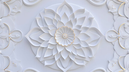 Wall Mural - 3d ceiling wall elegant luxury home decorative wedding mandala background,generative ai