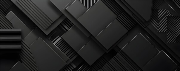 Poster - Black background with diagonal lines and subtle geometric patterns for a sleek, modern look