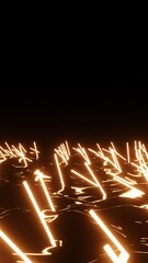 Poster - black background with illuminated lasers. design.animation with orange and blue small shelves that a