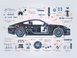 © LookChin AI - Stylized Infographic of Automotive Manufacturing Components and Assembly Process
