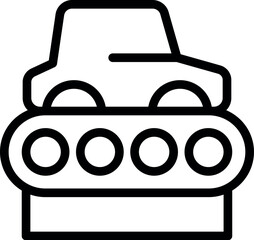 Poster - Manufacturing process with a car standing on an assembly line