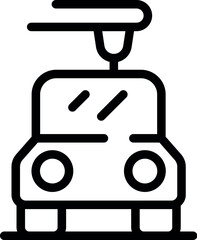 Sticker - Self driving driverless autonomous car icon showing future transportation
